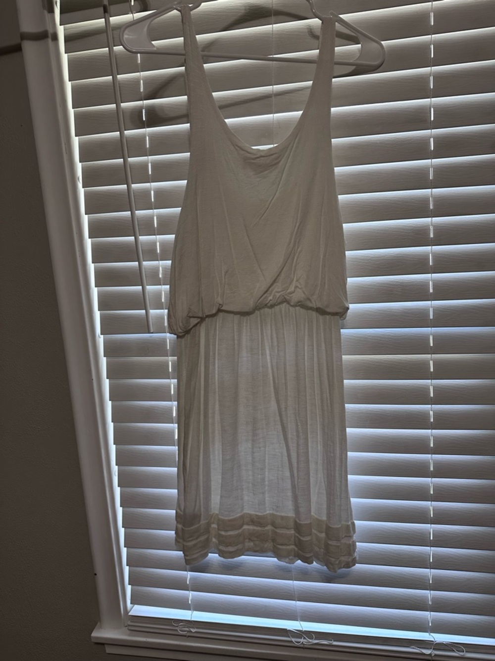 lola White Sleeveless Mini Dress with Blouson Bodice